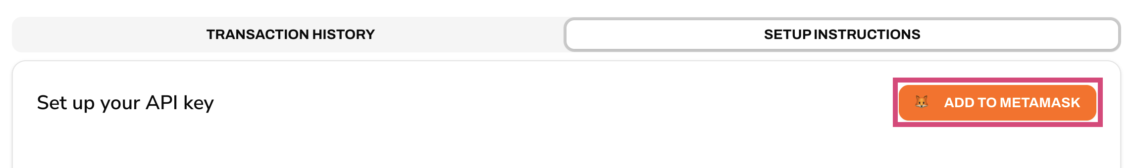 Stability Account Portal Screen with Add to Metamask